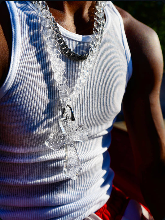 Acrylic Necklace Hybrid ‘Clear’