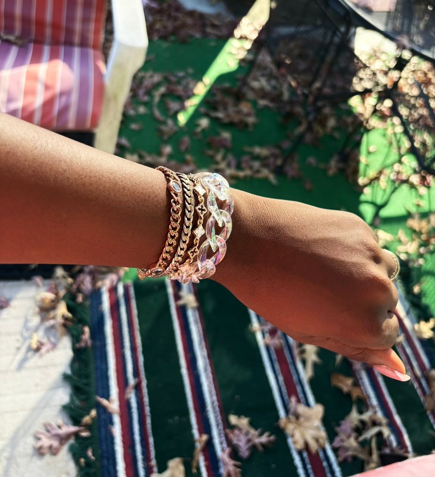 Acrylic Bracelet Cuban 'Iridescent'