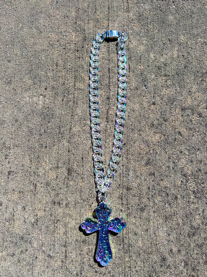 Acrylic Necklace Hybrid ‘Iridescent’