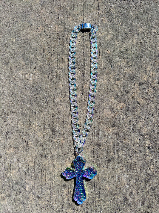 Acrylic Necklace Hybrid ‘Iridescent’