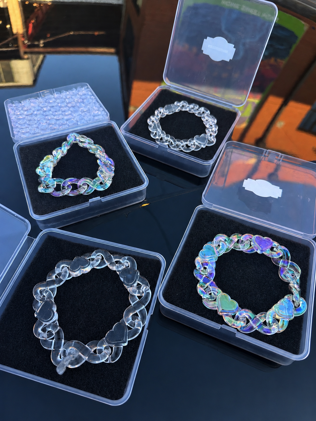 Acrylic Bracelet Heart 'Clear'