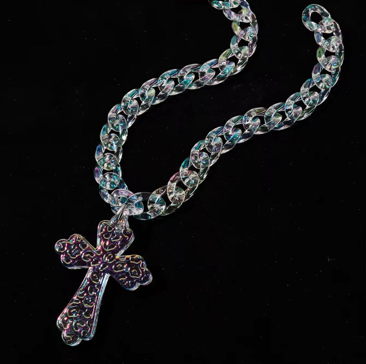 Acrylic Necklace Hybrid ‘Iridescent’