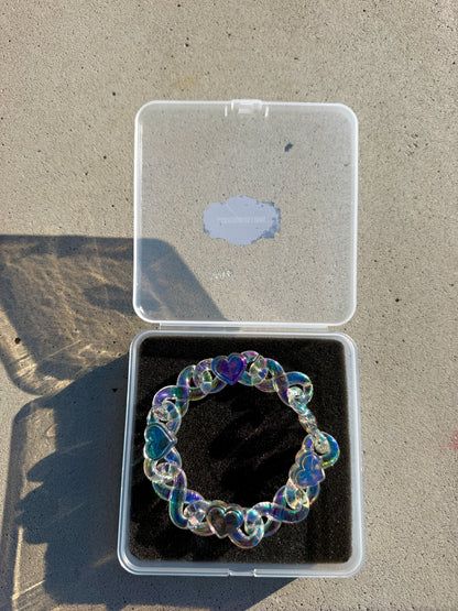 Acrylic Bracelet Heart 'Iridescent'