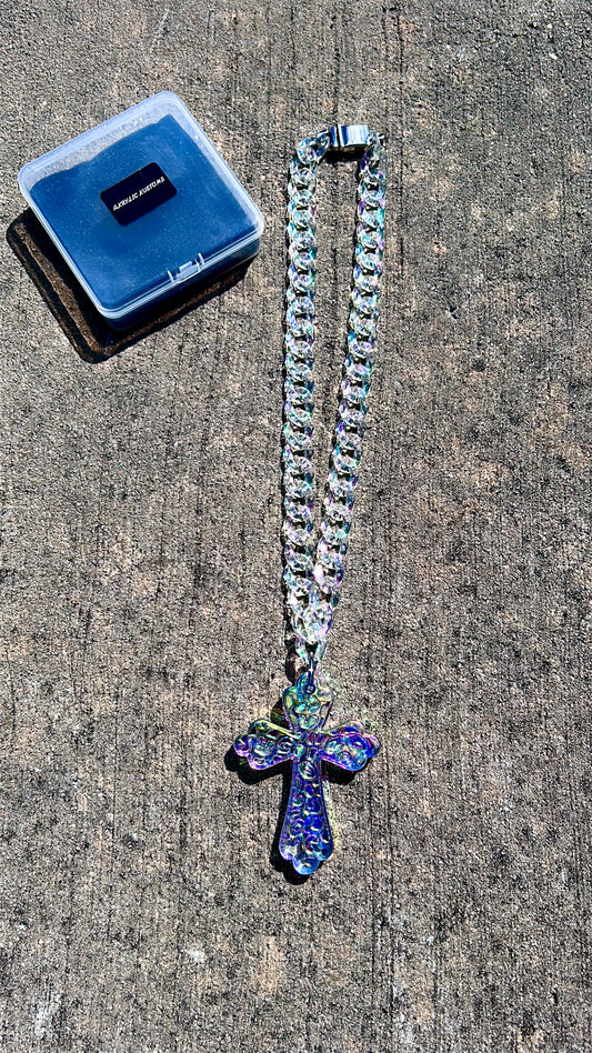 Acrylic Necklace Hybrid ‘Iridescent’