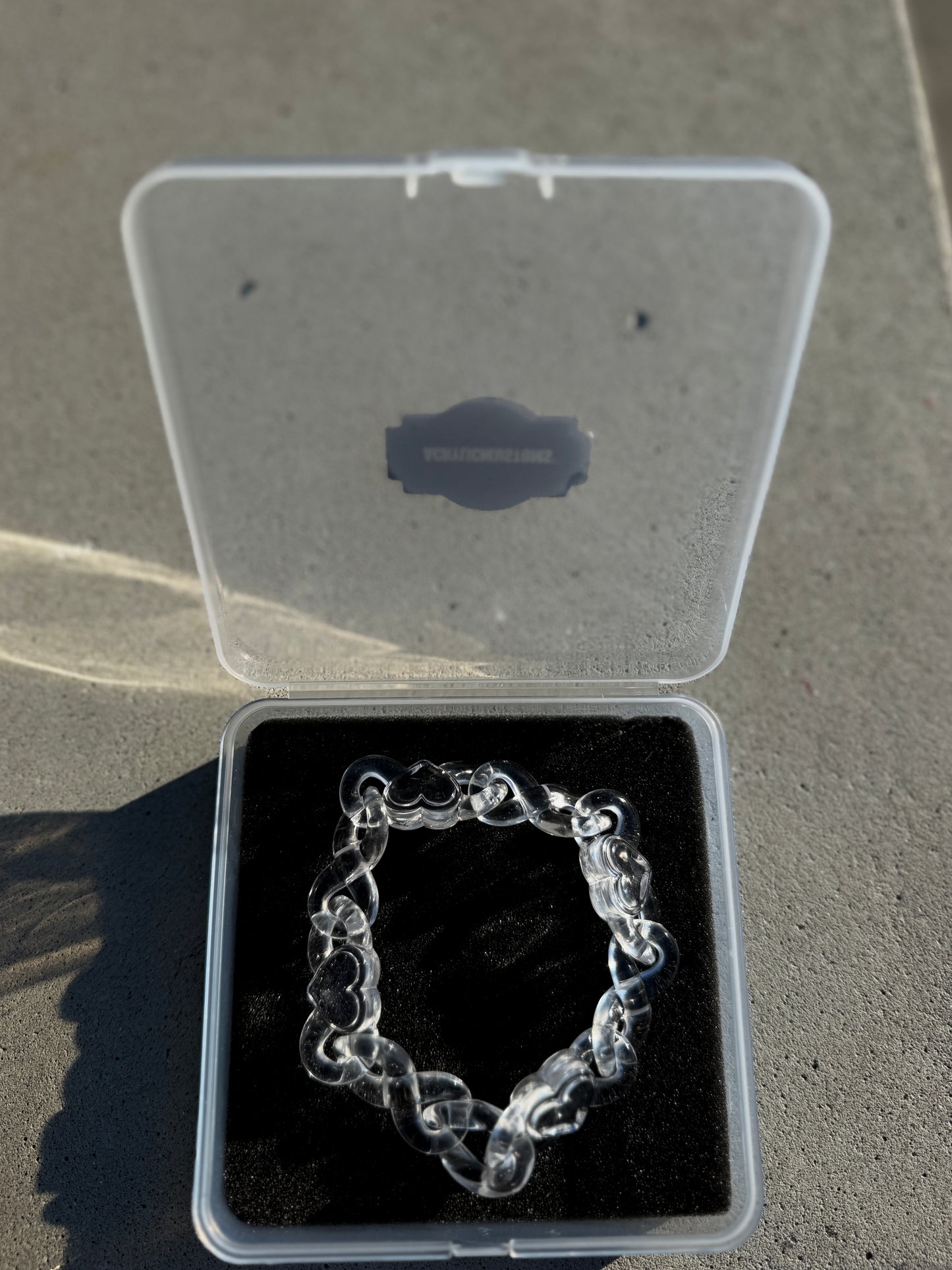 Acrylic Bracelet Heart 'Clear'