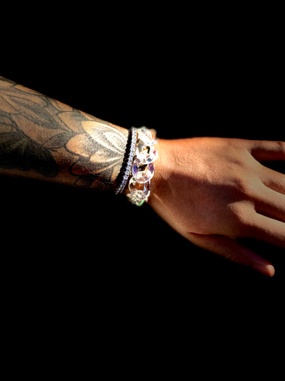 Acrylic Bracelet Cuban 'Iridescent'