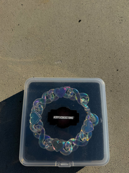 Acrylic Bracelet Heart 'Iridescent'
