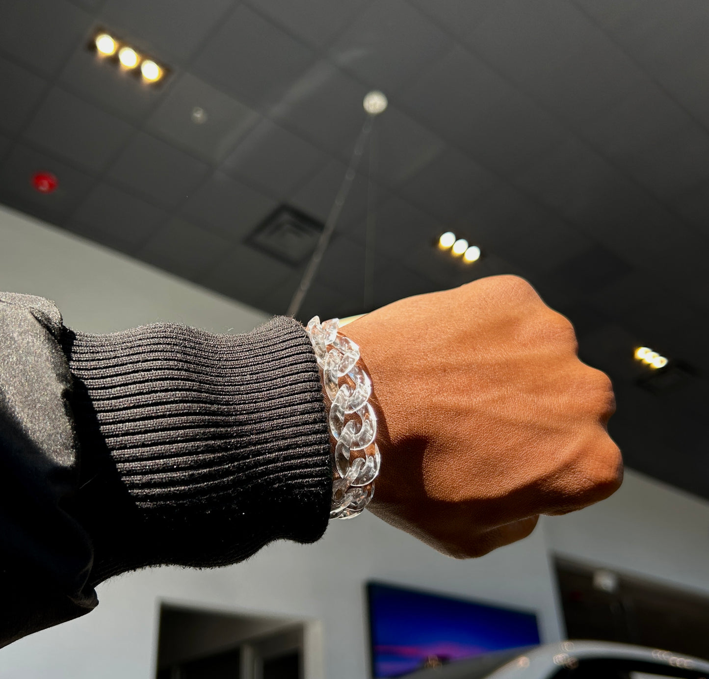 Acrylic Bracelet Cuban 'Clear'