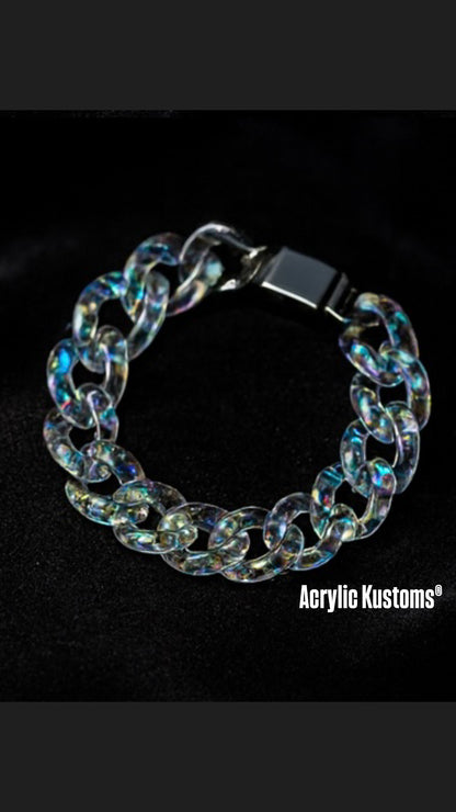 Acrylic Bracelet Cuban 'Iridescent'
