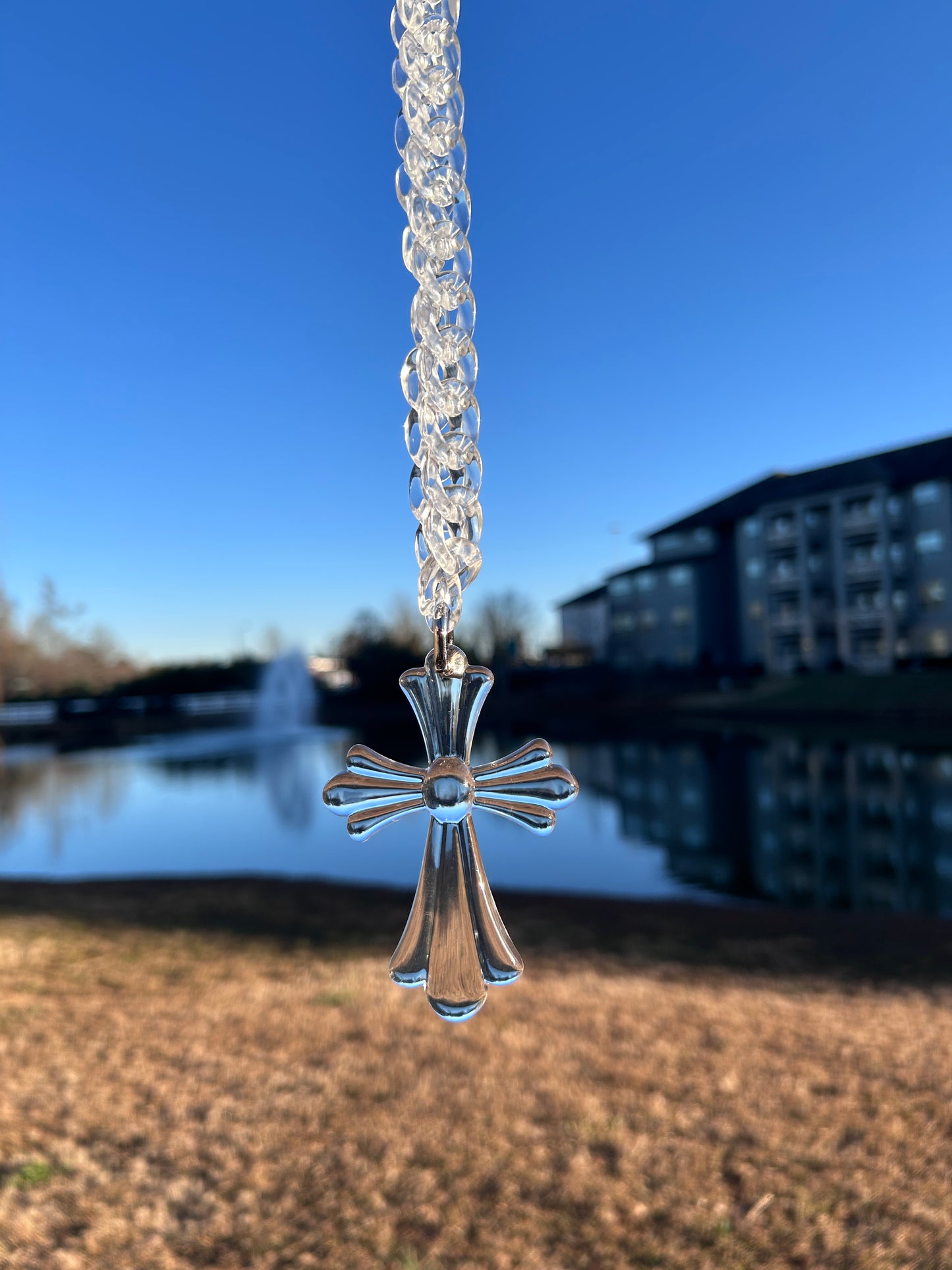 Acrylic Necklace Cuban 'Clear'