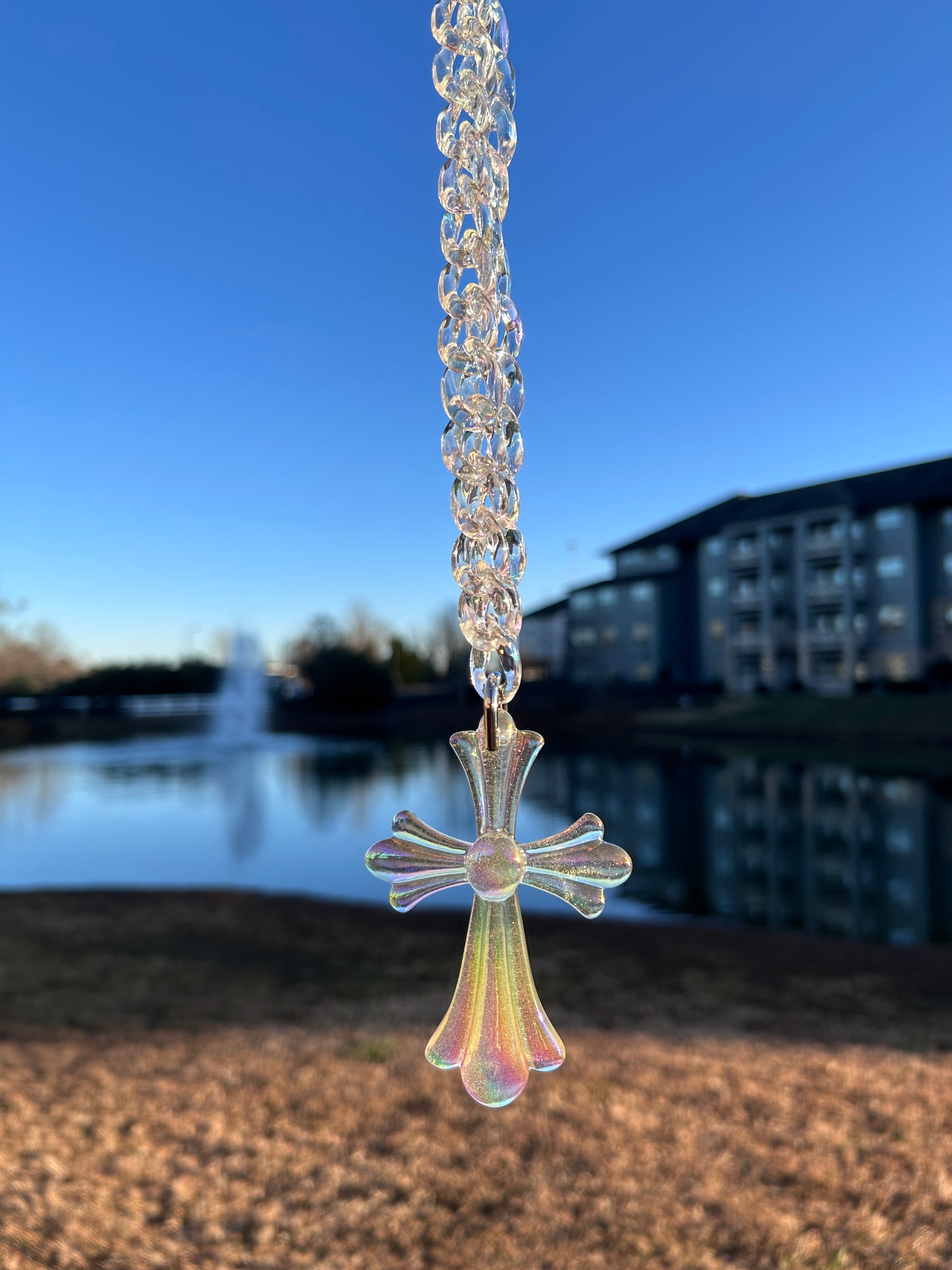 Acrylic Necklace Cuban ‘Iridescent’