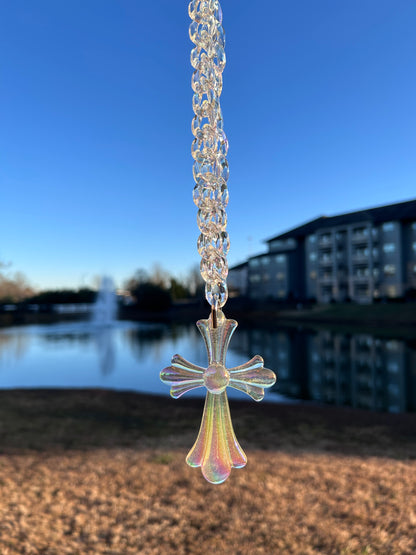 Acrylic Necklace Cuban ‘Iridescent’